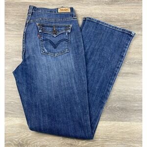 Levi's 515 Boot‎ Cut Jeans Womens 8M Blue Stretch Denim Studs Flap Pockets 29x29